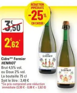 G20 Cidre fermier henriot offre