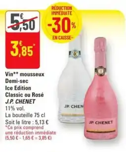 G20 Vin mousseux demi-sec ice edition classic ou rosé j.p. chenet offre