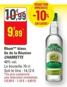 G20 Rhum blanc ile de la réunion charrette offre