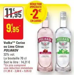 G20 Vodka cerise ou lime citron poliakov offre