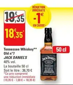G20 Tennessee whiskey old n°7 jack daniel's offre