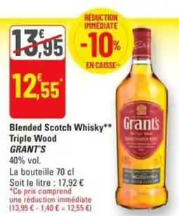 G20 Blended scotch whisky grant's triple wood grant's offre