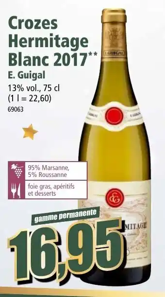 Norma Crozes hermitage blanc 2017 offre