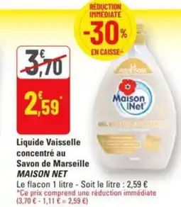 G20 Liquide vaisselle concentré au s maison net offre