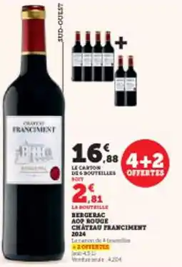 Super U Bergerac aop rouge chateau franciment 2024 offre