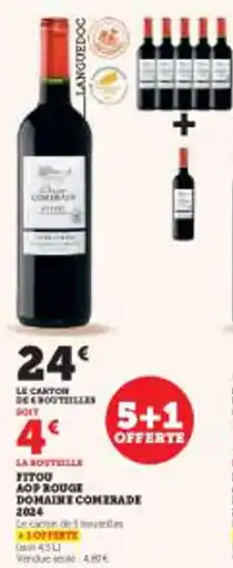 Super U Fitou aop rouge domaine comerade 2024 offre