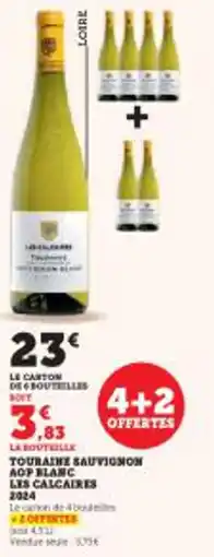 Super U Touraine sauvignon aop blanc les calcaires 2024 offre