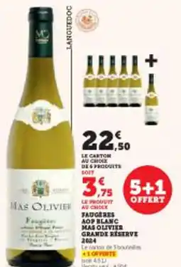 Super U Faugeres aop blanc mas olivier grande reserve 2024 offre