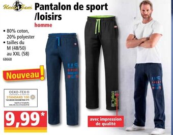 Norma Pantalon de sport/loisirs offre