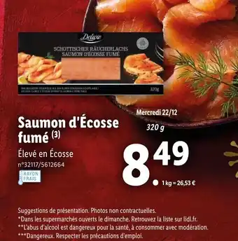 Saumon d'écosse fumé