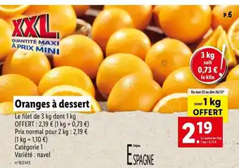 Lidl Oranges à dessert offre