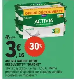 E.Leclerc Express DANONE Activia nature offre découverte offre