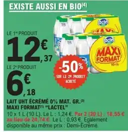 E.Leclerc Express LACTEL Lait uht écrémé 0% mat. gr maxi format offre