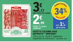 E.Leclerc Express MONTORSI Assiette italienne gran antipasto offre