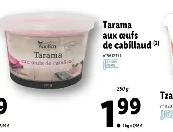 Lidl Tarama aux œufs de cabillaud offre