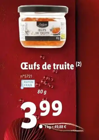 Lidl Œufs de truite offre