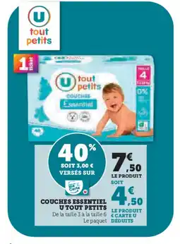 U Express Couches essentiel u tout petits offre