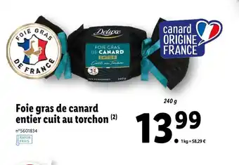 Lidl Foie gras de canard entier cuit au torchon offre