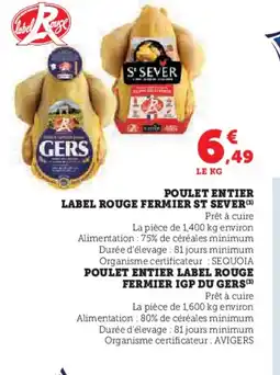 U Express ST SEVER Poulet entier label rouge fermier offre