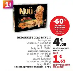 U Express NUII Batonnets glaces offre