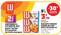 U Express LU Biscuits tendre coeur au lait petit ecolier offre