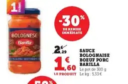 U Express BARILLA Sauce bolognaise boeuf porc offre