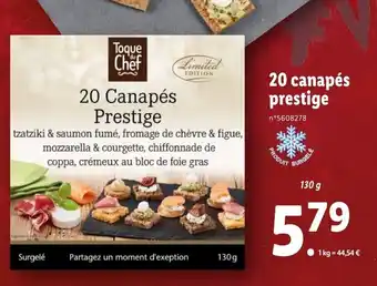 Lidl 20 canapés prestige offre