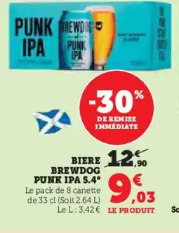 U Express PUNK IPA 5.4° Biere brewdog offre