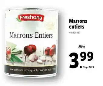 Lidl Marrons entiers offre