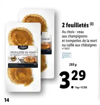 Lidl 2 Feuilletés offre