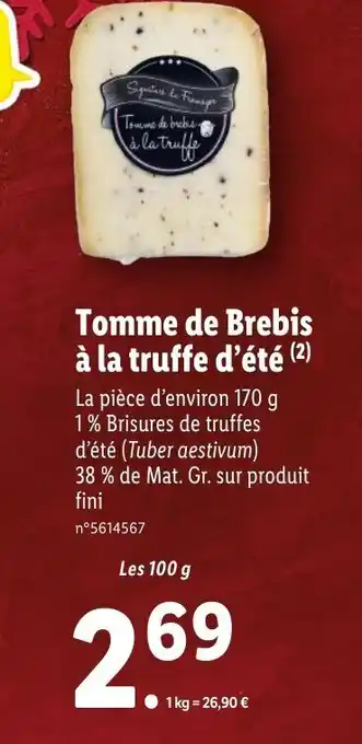 Tomme de brebis à la truffe d'été