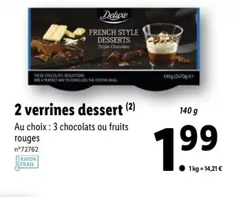 Lidl 2 Verrines dessert offre
