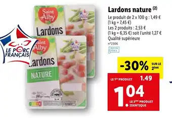 Lidl Lardons nature offre