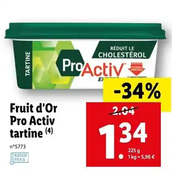 Fruit d'or pro activ tartine