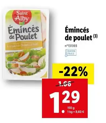 Lidl Émincés de poulet offre
