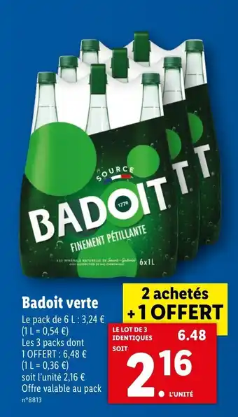 Lidl Badoit verte offre