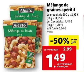 Lidl Mélange de graines apéritif offre