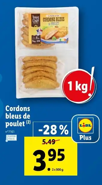 Lidl Cordons bleus de poulet offre