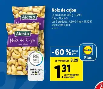 Lidl Noix de cajou offre