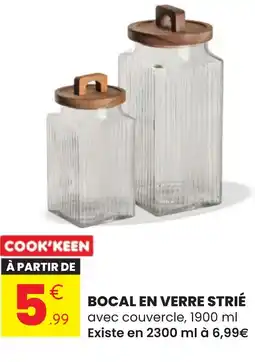 Stokomani Bocal en verre strié offre