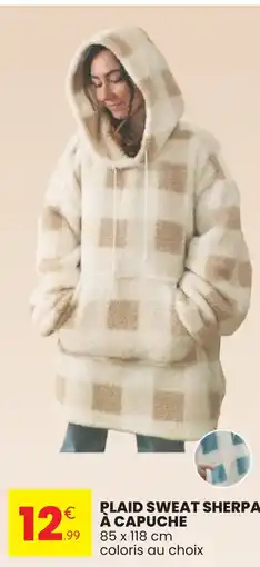 Stokomani Plaid sweat sherpa à capuche offre