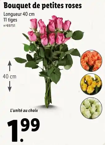 Lidl Bouquet de petites roses offre