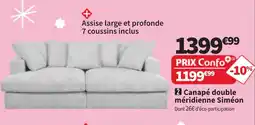 Conforama Canapé double méridienne Siméon offre