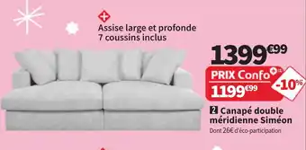 Conforama Canapé double méridienne Siméon offre