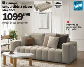 Conforama Canapé convertible 3 places Maxence offre