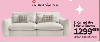 Conforama Canapé fixe 3 places Eugène offre