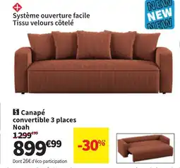 Conforama Canapé convertible 3 places Noah offre