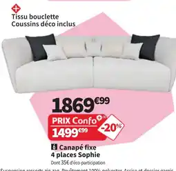 Conforama Canapé fixe 4 places Sophie offre