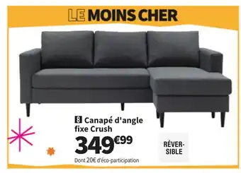 Conforama Canapé d'angle fixe Crush offre