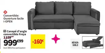 Conforama Canapé d'angle convertible Freya offre